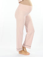 waistband of maternity pyjama set in pink 