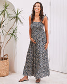 Maternity Maxi Lilliana Dress in Navy Floral - Angel Maternity USA