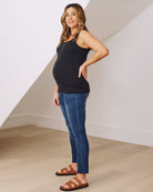 maternity and nursing ribbed singlet in black