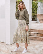 Side View - Maternity knit jumper khaki