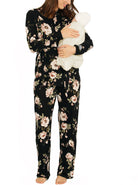 Maternity Kimono Top & Pants Set + Baby Wrap - Floral - Angel Maternity USA (1636009214046)