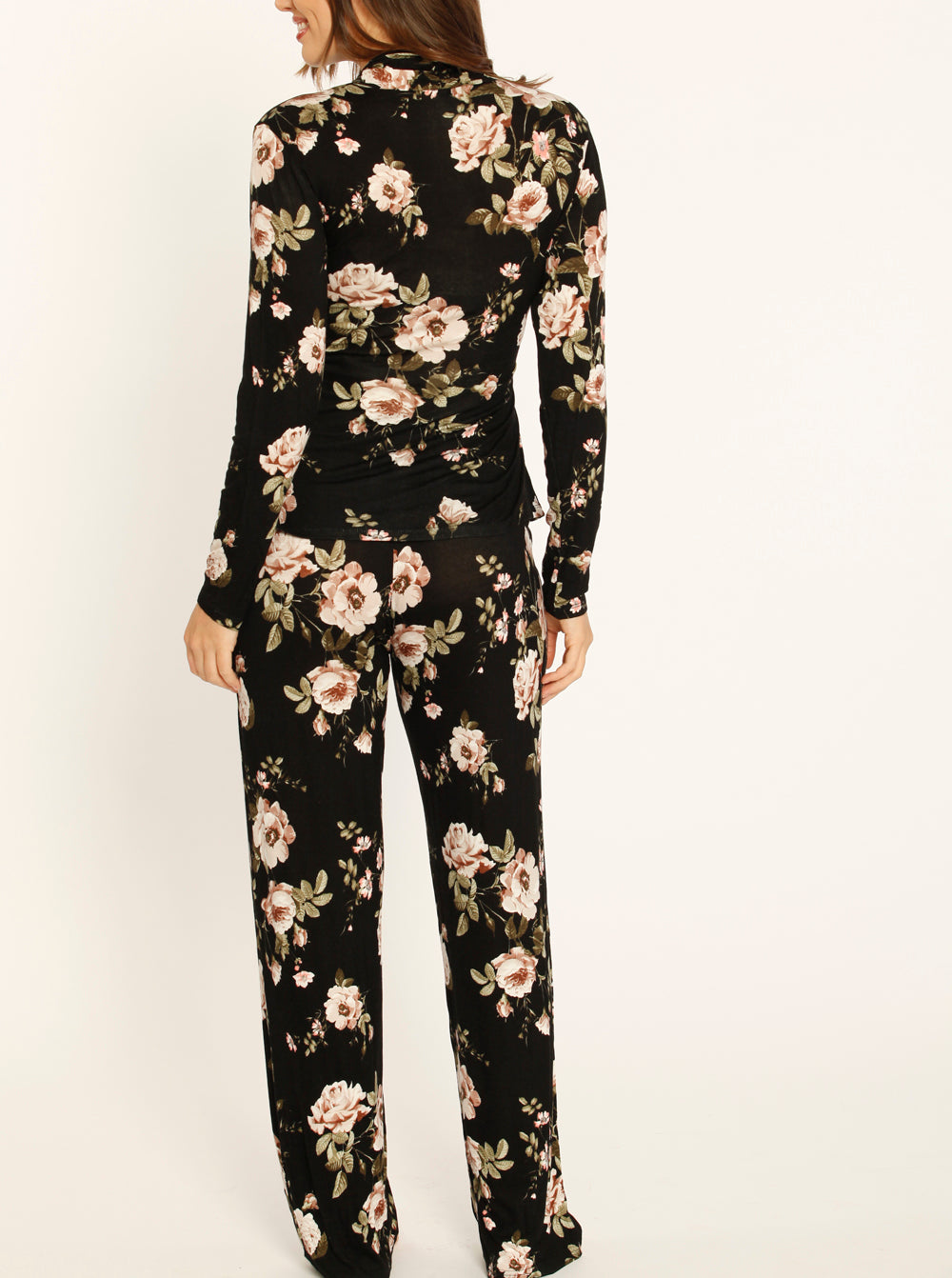 Maternity Kimono Top & Pants Set + Baby Wrap - Floral - Angel Maternity USA (1636009214046)