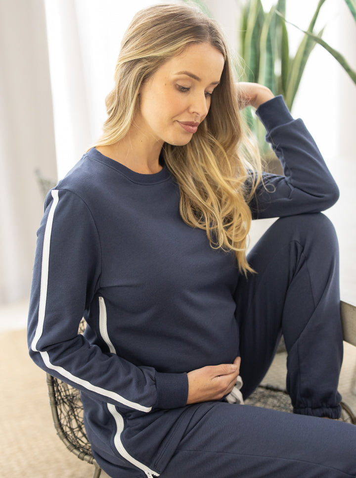 Soft Blue Maternity & Nursing Loungewear Set