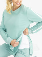 Main view - A Pregnant Woman in Maternity Sweatshirt in Sage Color (6729376858206)