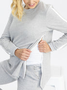 Tracksuit Set in Marl Gray nursing zipper (4788128612446)