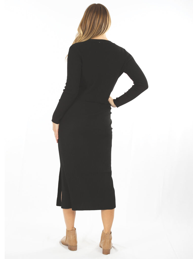 Maternity Long Sleeve Cardigan in Black (6621382312030)