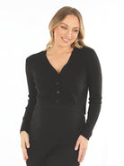 Maternity Long Sleeve Cardigan in Black (6621382312030)