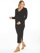Maternity Long Sleeve Cardigan in Black (6621382312030)