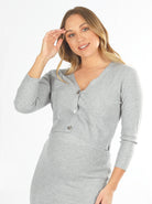 Maternity Long Sleeve Cardigan in Grey (6621382213726)
