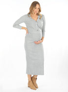 Maternity Long Sleeve Cardigan in Grey (6621382213726)