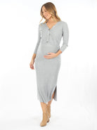Maternity Long Sleeve Cardigan in Grey (6621382213726)