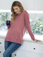 Maternity Oversize Wool Knit Jumper - Rose (4753063542878)