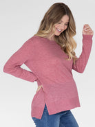 Maternity Oversize Wool Knit Jumper - Rose sode (4753063542878)