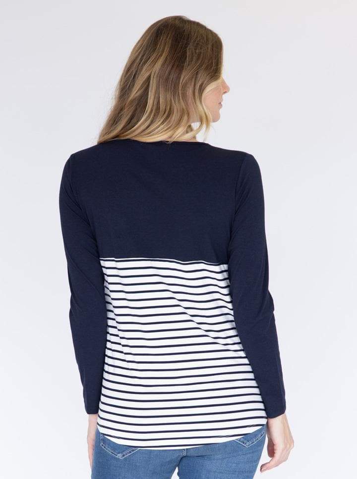 Maternity and Nursing Long Sleeve Top in Navy - Angel Maternity - Maternity clothes - shop online (6640285319262)