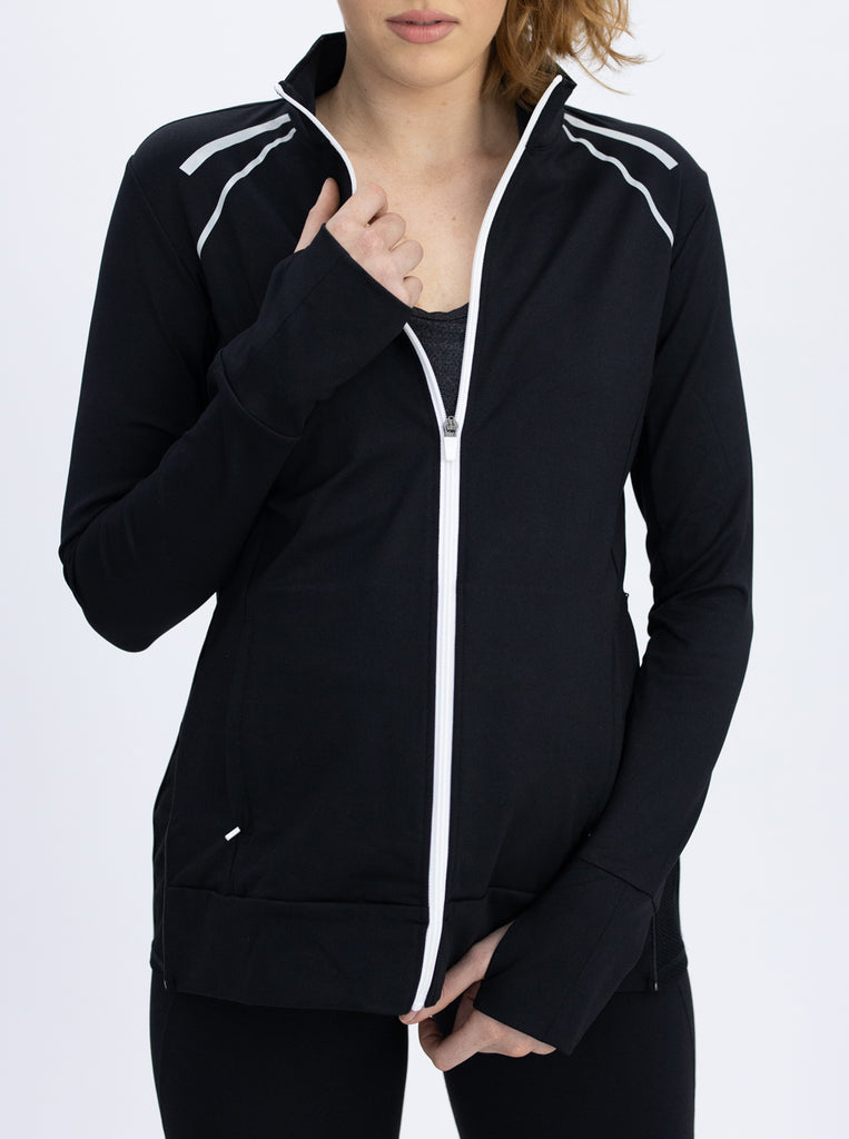 Front close view - Maternity & Nursing Active Workout Jacket - Angel Maternity USA (4754124701790)