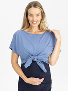 Main view - Reversible Maternity Tee Top in Blue (4802026635358)