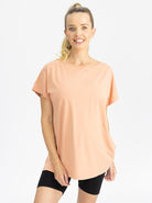 Reversible Maternity T-Shirt in Peach front (4802026668126)