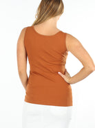 Maternity & Nursing Sleeveless Tank - Brown - Angel Maternity - Maternity clothes - shop online (6640277389406)