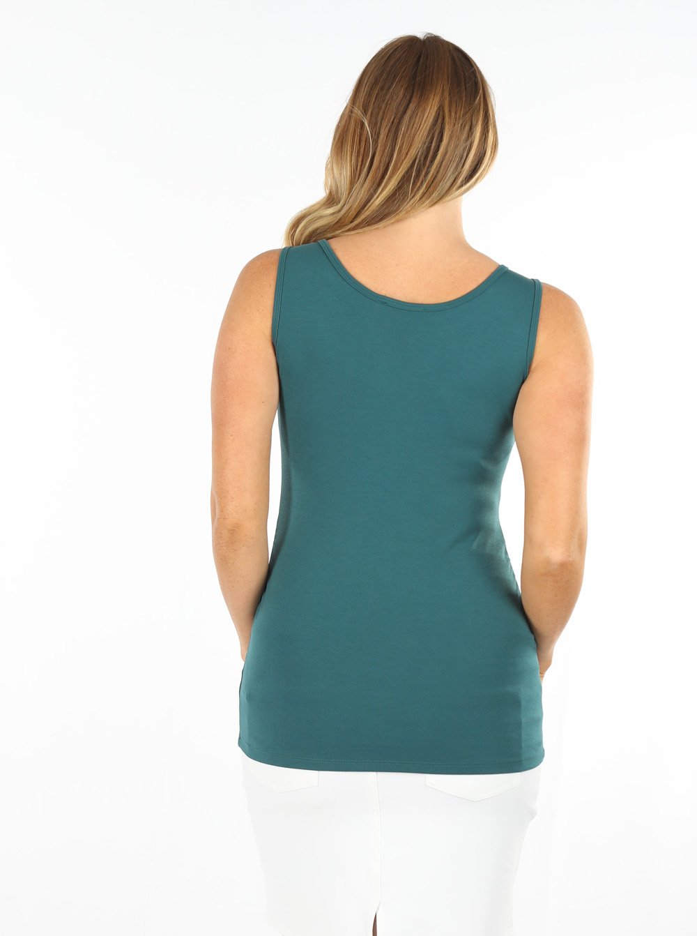 Back view - Teal Maternity & Nursing Sleeveless Tank (6640277422174)