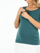 Nursing friendly - Teal Maternity & Nursing Sleeveless Tank (6640277422174)