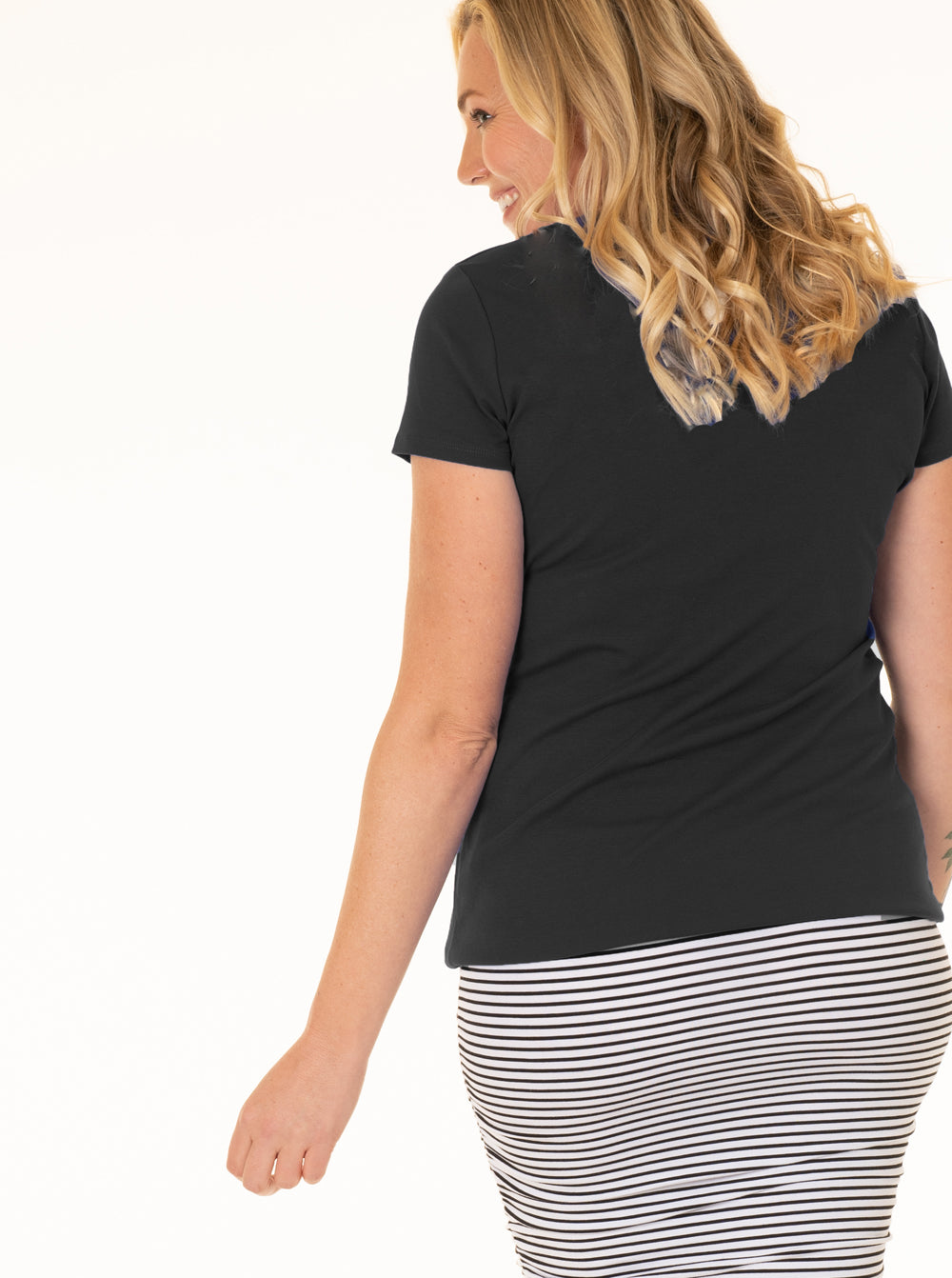 Maternity & Nursing Crossover Short Sleeve Tee Top - Angel Maternity USA (4372311572574)