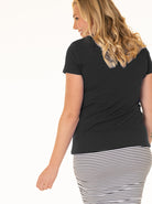 Maternity & Nursing Crossover Short Sleeve Tee Top - Angel Maternity USA (4372311572574)