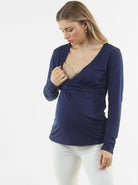 Easy access breastfeeding maternity top (6669517029470)
