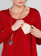 Nursing friendly - Maternity Petal Front Long Sleeve Nursing Top - Navy - Angel Maternity USA (1580642730078)