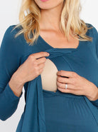 Nursing friendly - Petal Front Long Sleeve Nursing Top - Deep Plum (1580642664542)