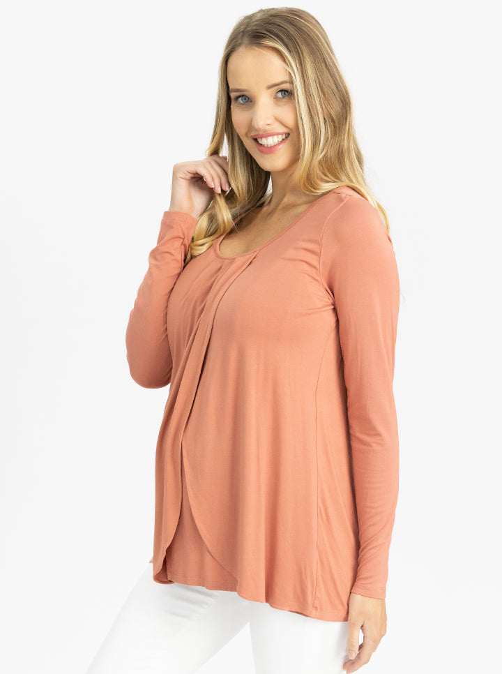 Long Sleeve Maternity and Nursing Top side (4747557142622)