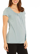 Petal Front Short Sleeve Nursing Top  - Violet - Angel Maternity USA (1301900591198)