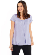 Petal Front Short Sleeve Nursing Top  - Violet - Angel Maternity USA (1301900591198)