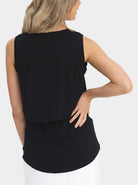 Back view - Black Sleeveless Maternity & Nursing Tank (6639696150622)