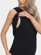 Nursing friendly - Black Sleeveless Maternity & Nursing Tank (6639696150622)