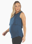 Side view - Maternity & Nursing Tank in Teal (6639696248926)