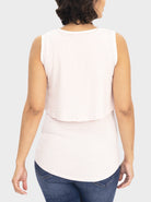 Back view - Maternity & Nursing Pink Stripes Tank (6639696281694)
