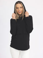 Main view - Maternity & Nursing Hoodie in Black (6636237291614)