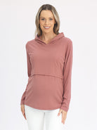 Main view - Maternity & Nursing Hoodie in Dusty Pink (6636237258846)
