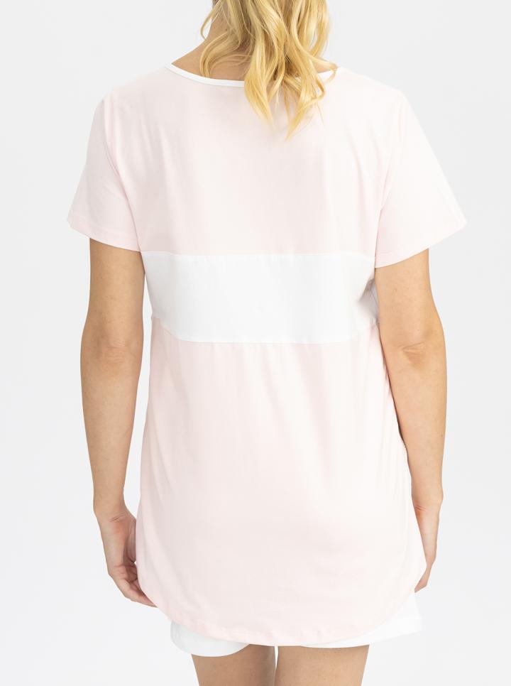 Copy of Maternity and Nursing T-Shirt in Pink and White back (4802020573278)