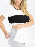 Nursing friendly - Maternity and Nursing T-Shirt in Black and White (4802020540510)