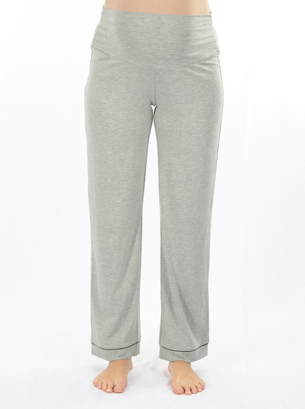 Maternity and Nursing short Sleeve Pyjama Set in Marl Grey Bamboo (6664047493214)