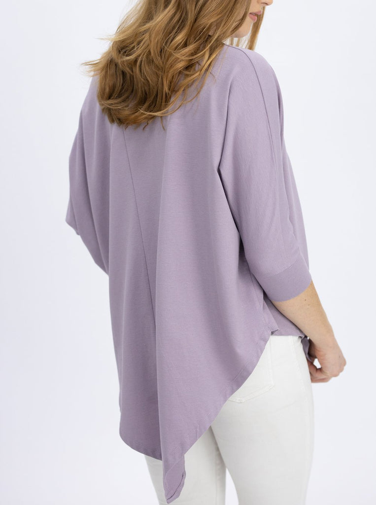 Back view - Loose Fit Oversize Purple Maternity Tee  (4754253873246)