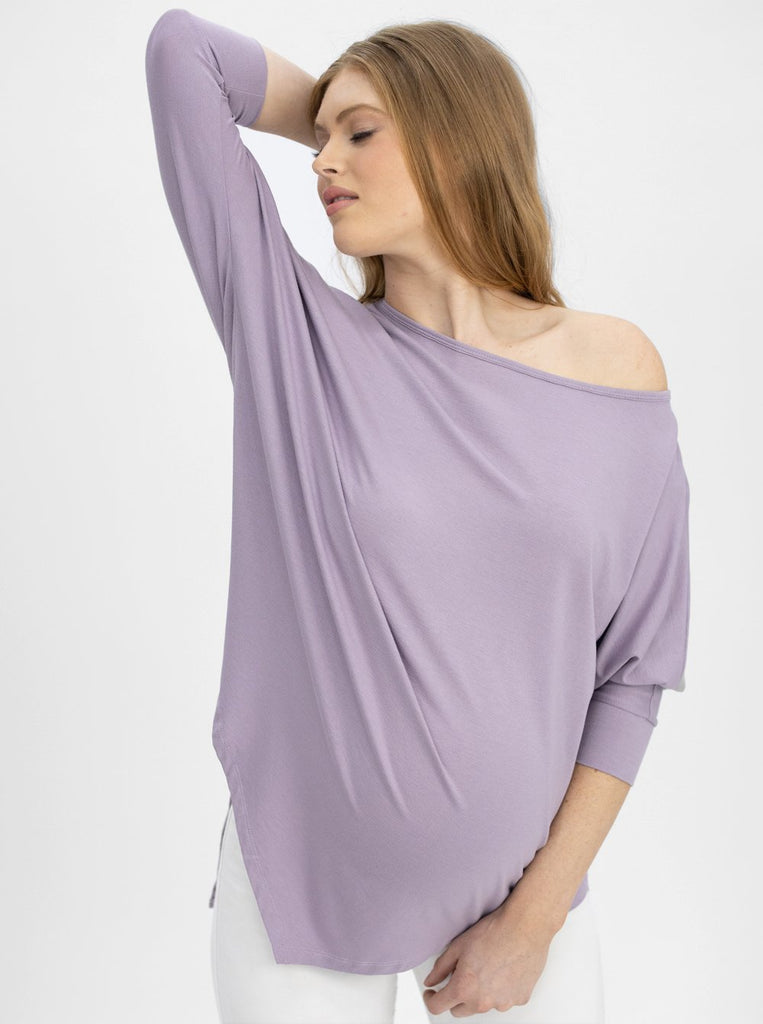 Main view - Loose Fit Oversize Purple Maternity Tee  (4754253873246)