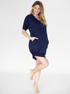 Main view - Mama Hospital Nightie in Navy (4827649278046)