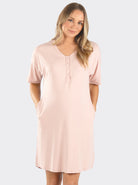 Mama Hospital Nightie, knee Length with Baby Pouch - Angel Maternity - Maternity clothes - shop online (6640780935262)
