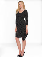 Maternity Busy Mommy Nursing Dress in Black Dots - Angel Maternity USA (1301889646686)