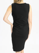 Back view - Classic Cotton Nursing Tank Dress in Black - Angel Maternity USA (4718803681374)