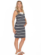Basic Cotton Nursing Tank Dress in Grey & Navy Stripes (1301878538334)