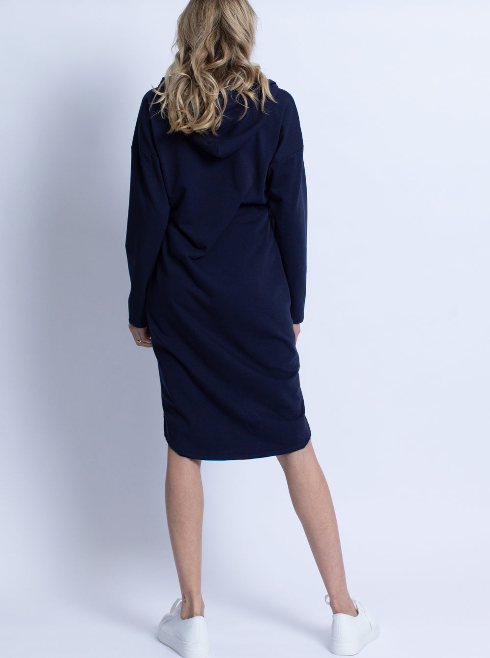 Maternity Oversize Hoodie Button Nursing Dress - Navy - Angel Maternity USA (4697184305246)