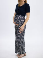 Side view - Short sleeve Maternity and Postnatal Cardigan in Navy (4802026930270)
